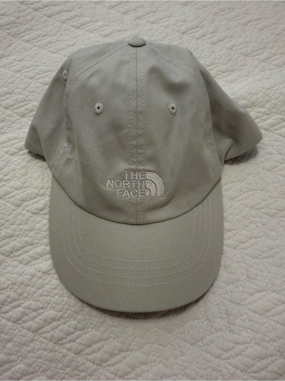 The North Face Light Beige Hat with Embroidered Logo